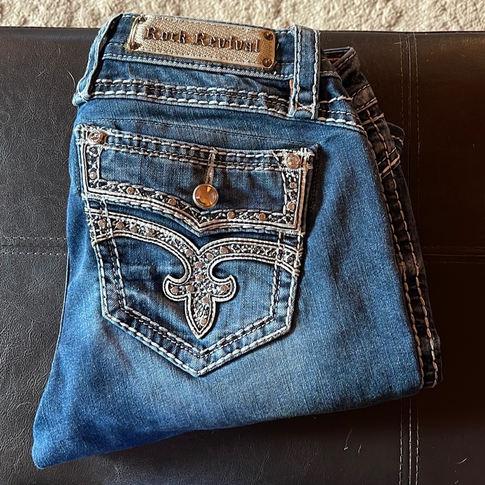Rock Revival boot cut (Calli) jeans. Size 28